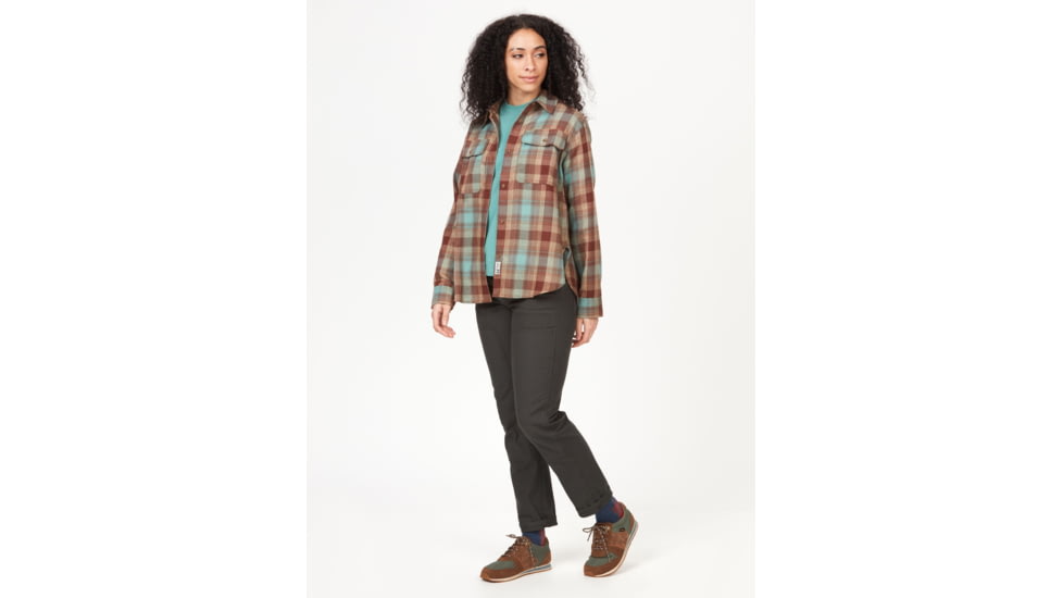 Marmot Fairfax Lightweight Boyfriend Flannel - Womens, Blue Agave, Large, M14835-3637-L