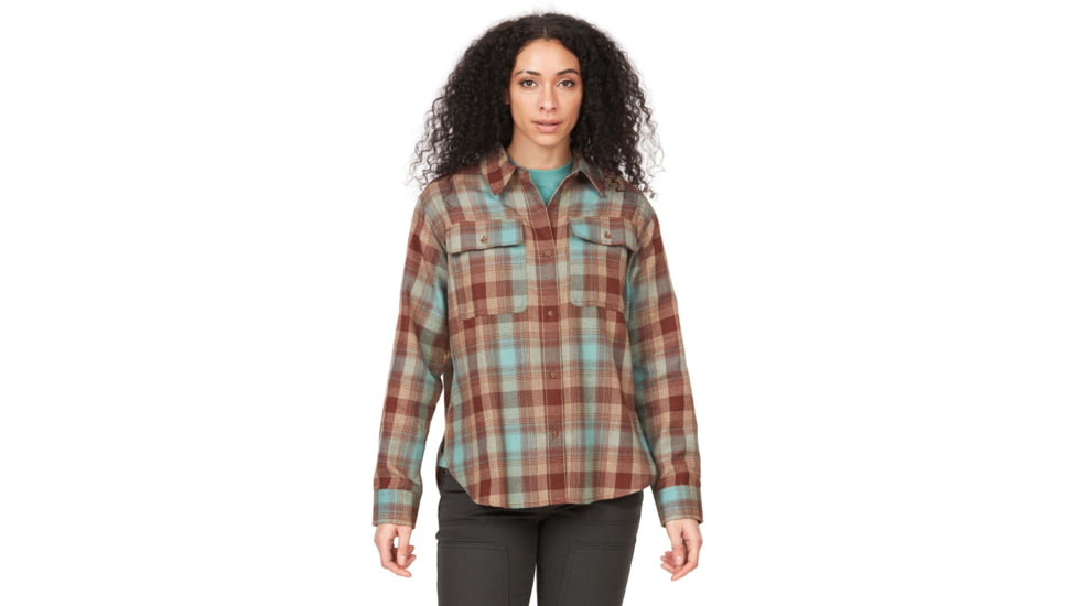 Marmot Fairfax Lightweight Boyfriend Flannel - Womens, Blue Agave, Large, M14835-3637-L
