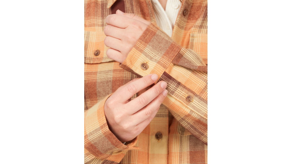 Marmot Fairfax Lightweight Boyfriend Flannel - Womens, Tangelo, Large, M14835-9434-L