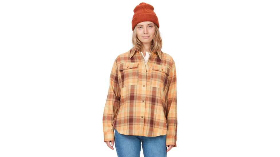 Marmot Fairfax Lightweight Boyfriend Flannel - Womens, Tangelo, Large, M14835-9434-L