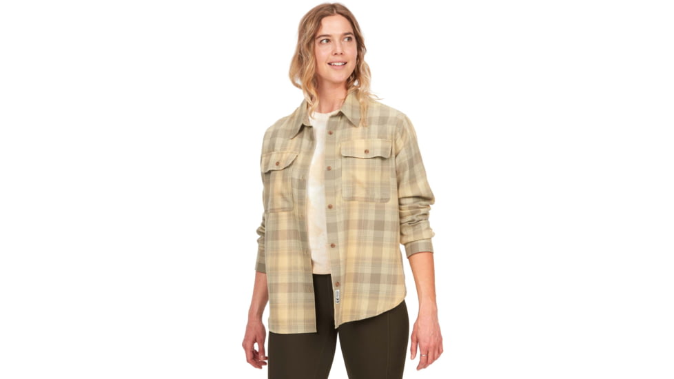 Marmot Fairfax Lightweight Boyfriend Flannel - Womens, Wheat, Medium, M14835-7035-M