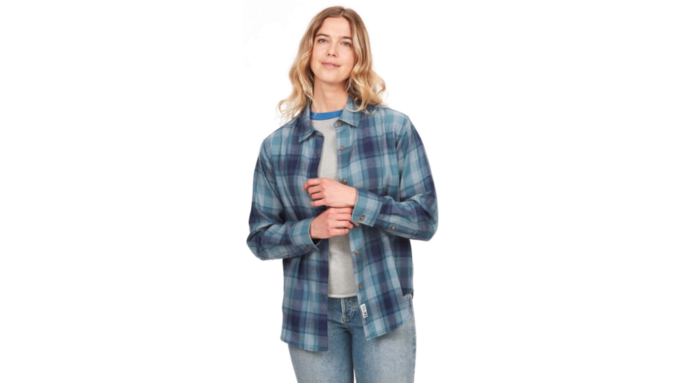 Marmot Fairfax Novelty Lightweight Long Sleeve Flannel - Womens, Arctic Navy, Medium, M14836-2975-M