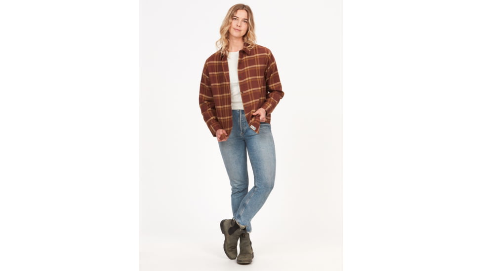 Marmot Fairfax Novelty Lightweight Long Sleeve Flannel - Womens, Chocolate, Large, M14836-22262-L