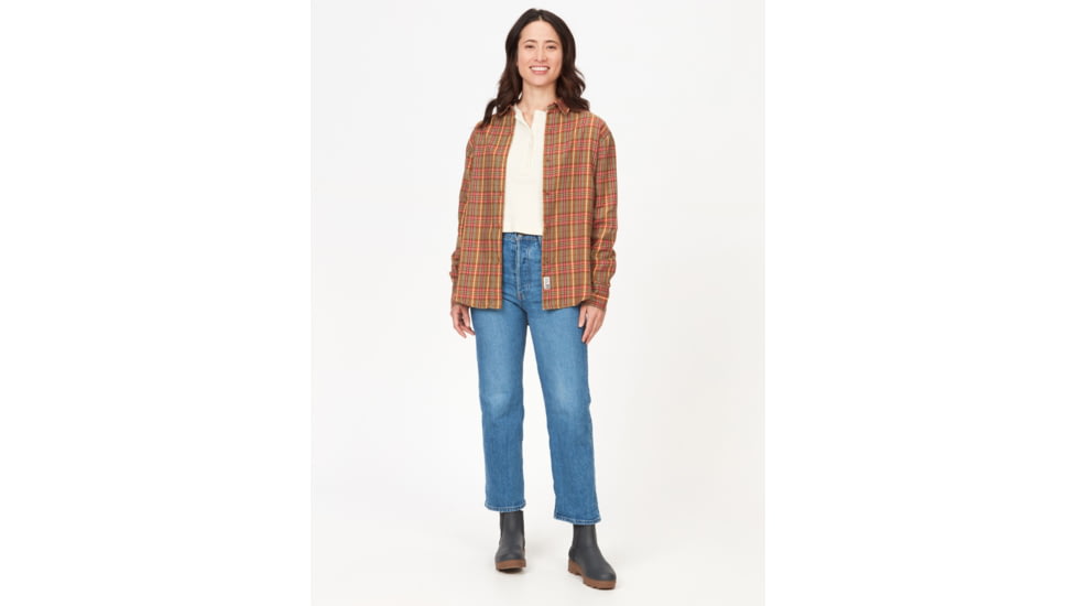 Marmot Fairfax Novelty Lightweight Long Sleeve Flannel - Womens, Grapefruit, Extra Large, M14836-9949-XL