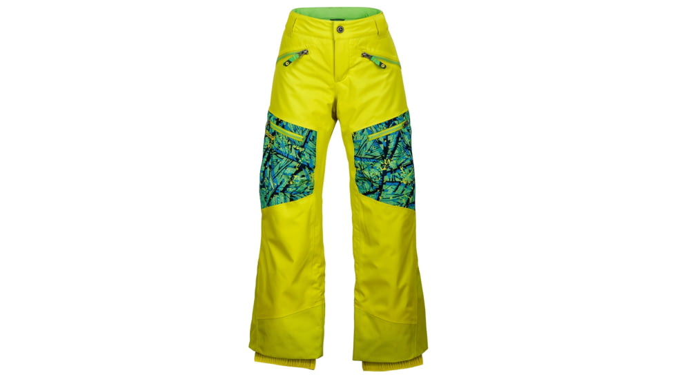 Marmot Freerider Pant - Boy's-Sulphur/Vibrant Green Shred-Medium