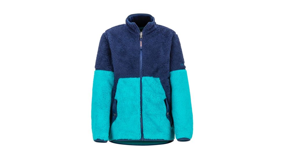 Marmot Girls Lariat Fleece - Kids, Blue Tile/Arctic Navy, Medium, 89790-BlTile/ArcNavy-M-DEMO