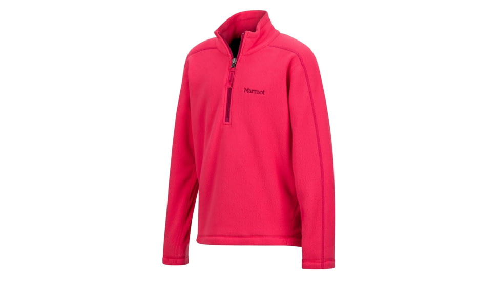 Marmot Girls Rocklin 1/2 Zip Fleece Jacket, Hibiscus, Extra Large 89020-6205-XL