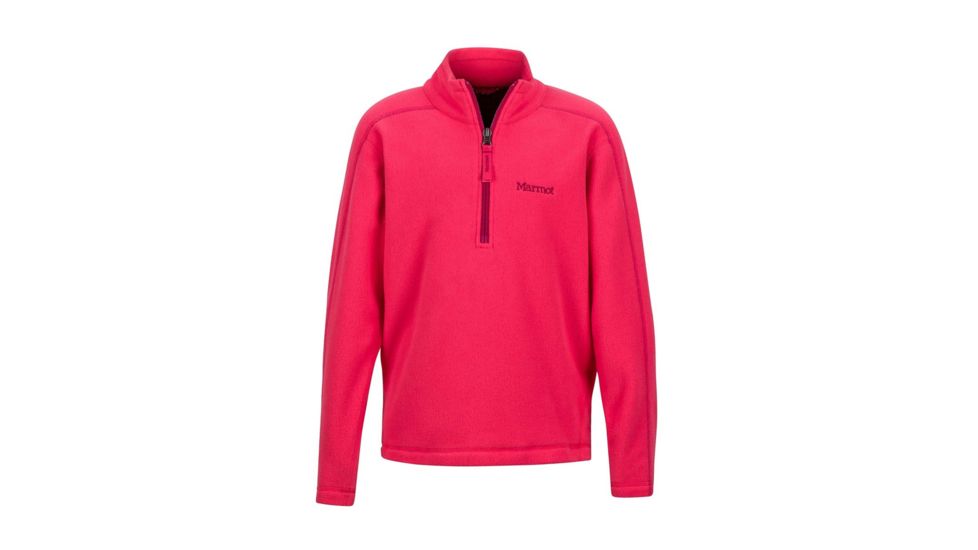 Marmot Girls Rocklin 1/2 Zip Fleece Jacket, Hibiscus, Extra Large 89020-6205-XL