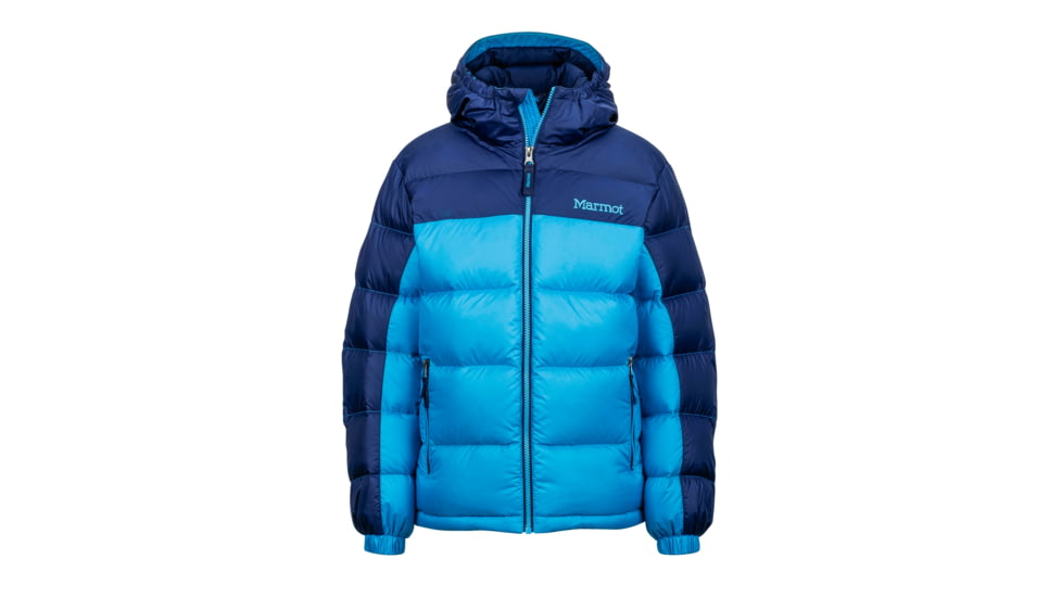 Marmot Guides Down Hoody - Boy's-Bahama Blue/Arctic Navy-Medium