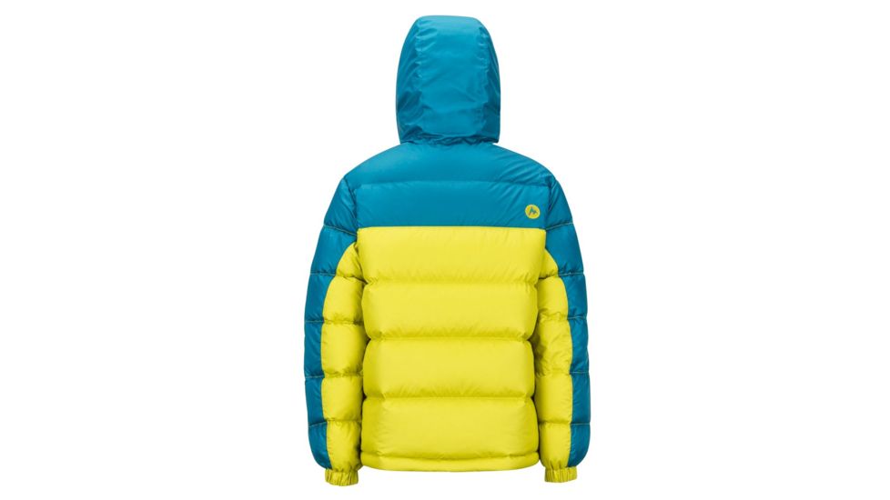 Marmot Guides Down Hoody - Boys, Citronelle/Moroccan Blue, Medium, 73700-9401-M