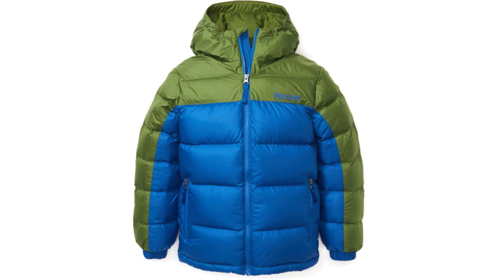 Marmot Guides Down Hoody - Kids, Dark Azure/Foliage, Large, 73700-19625-L