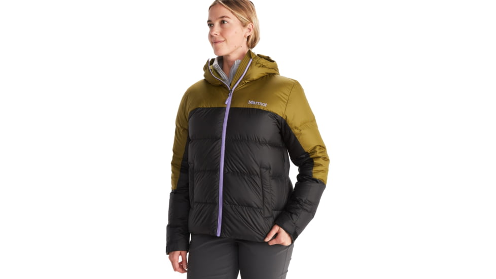 Marmot Guides Down Hoody - Women's, Black/Military Green, Small, 79300-20715-S
