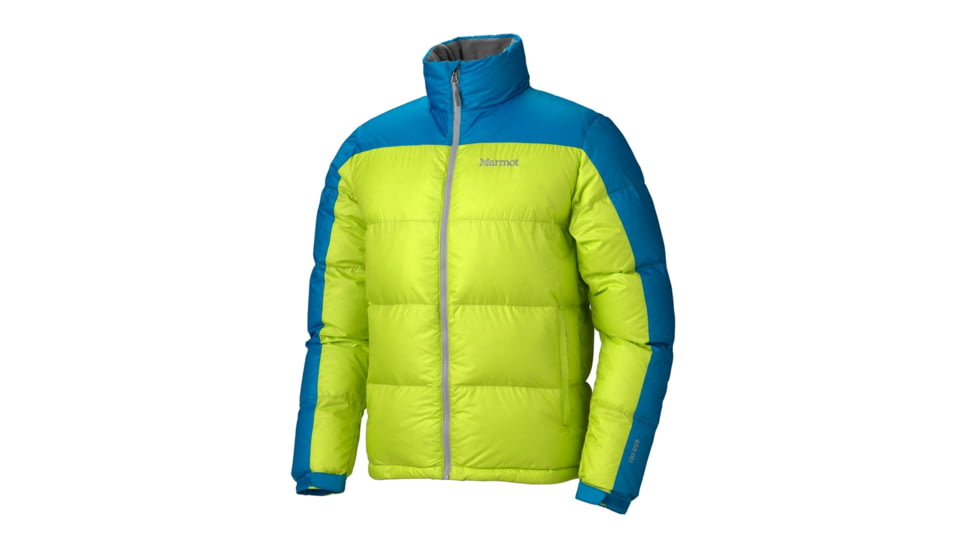 Marmot Guides Down Sweater - Men's-Large-Green Lime/Methyl Blue