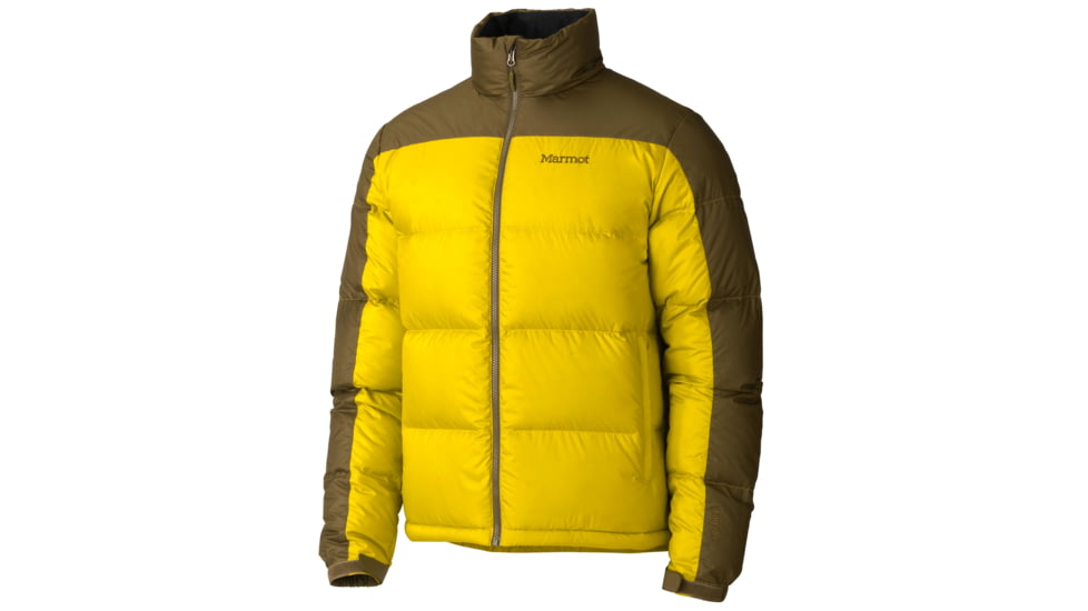 Marmot Guides Down Sweater - Men's-Small-Green Mustard/Brown Moss