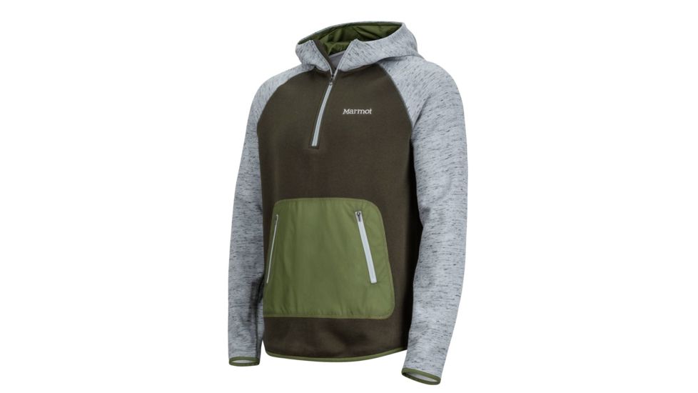 Marmot Gunnison Hoody - Mens, Grey Storm Heather/Rosin Green, S, 43990-1582-S