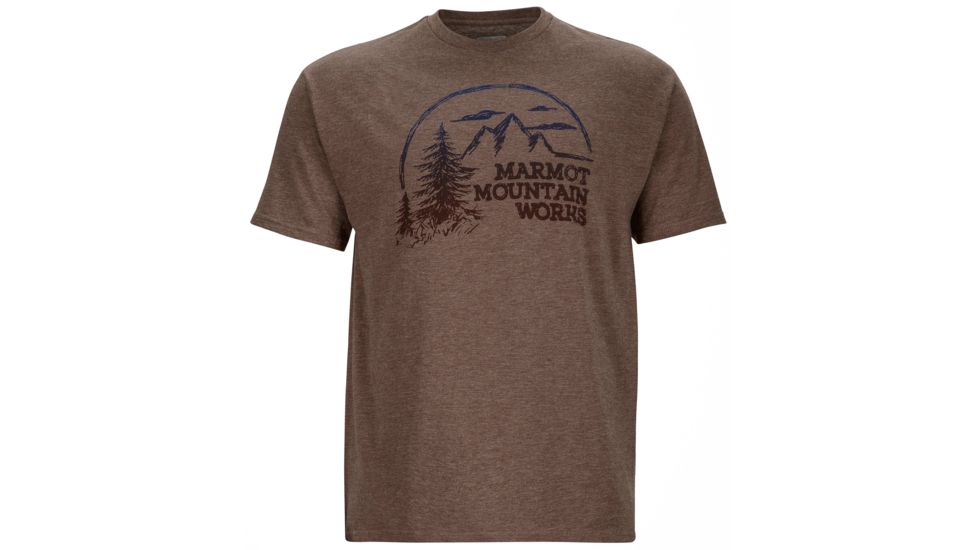 Marmot Halation Tee Short Sleeve - Men's -Brown Heather-Large