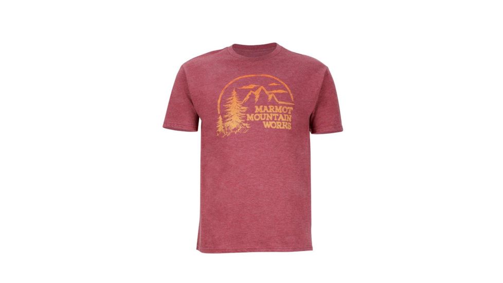 Marmot Halation Tee Short Sleeve - Men's -Burgundy Heather-Large