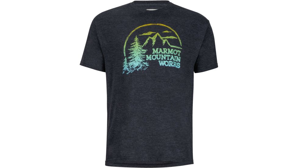 Marmot Halation Tee Short Sleeve - Men's -Charcoal Heather-Large