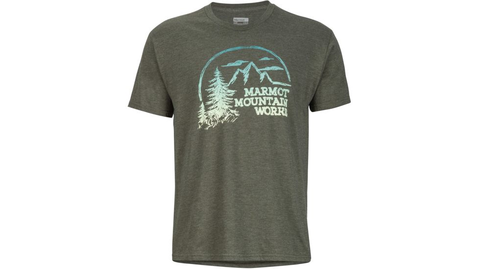 Marmot Halation Tee Short Sleeve - Men's -Olive Heather-Small