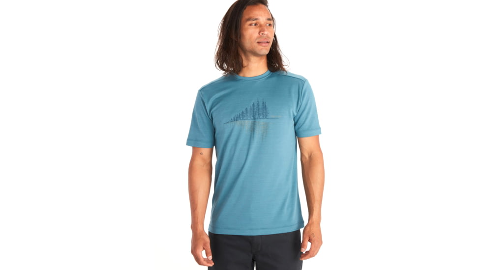 Marmot Hike Leisure Short Sleeve T-Shirt - Mens, Cascade Blue, Small, 34190-1949-CABLS