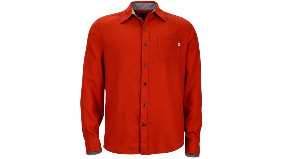 Marmot Hobson Flannel Long Sleeve - Men's-Dark Rust Heather-Medium
