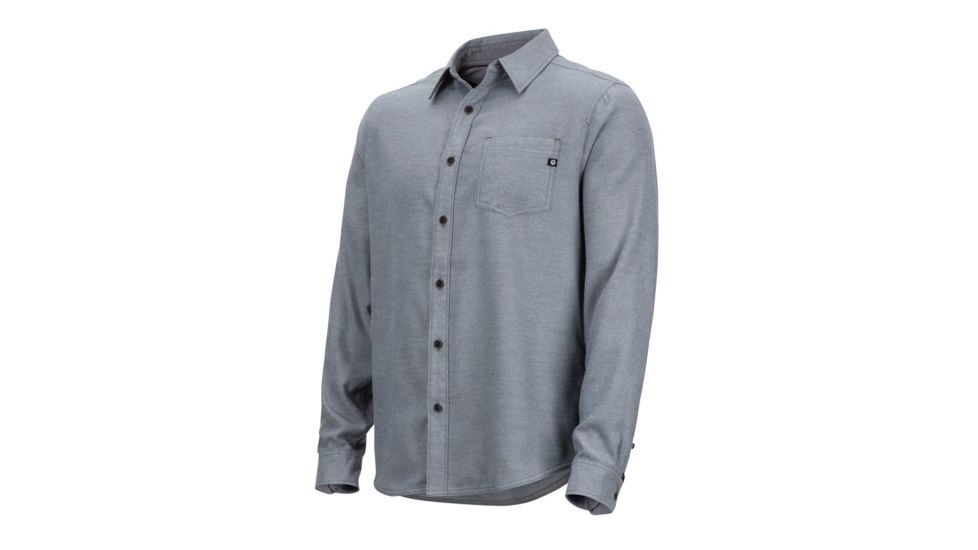 Marmot Hobson Midweight Flannel Long Sleeve - Mens, Steel Onyx Heather, 2XL, 44540-8702-XXL