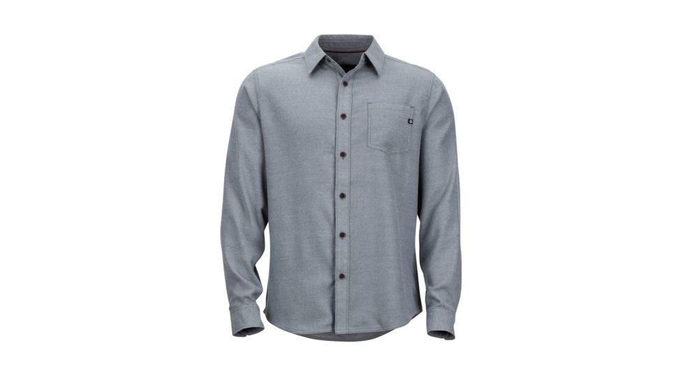 Marmot Hobson Midweight Flannel Long Sleeve - Mens, Steel Onyx Heather, 2XL, 44540-8702-XXL