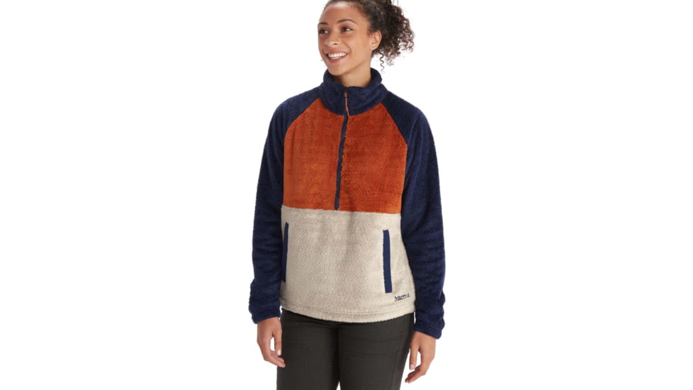 Marmot Homestead Fleece 1/2 Zip - Womens, Arctic Navy/Copper, Large, M13227-20535-L