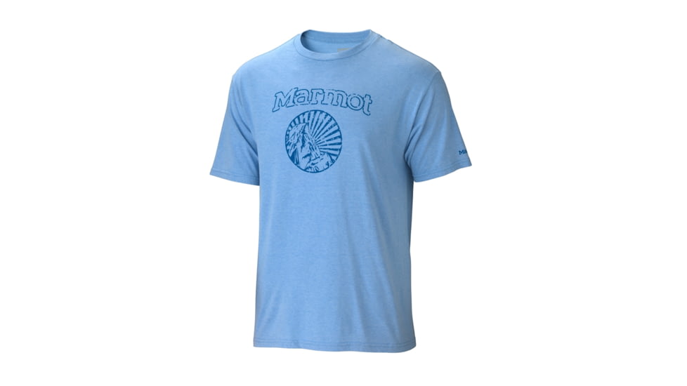 Marmot Horizon Short Sleeve Tee - Men's-Light Blue Heather-Small