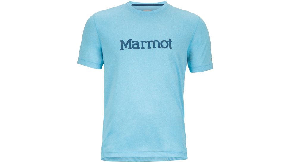 Marmot Impact Short Sleeve Shirt - Men's-Light Blue Heather-Medium
