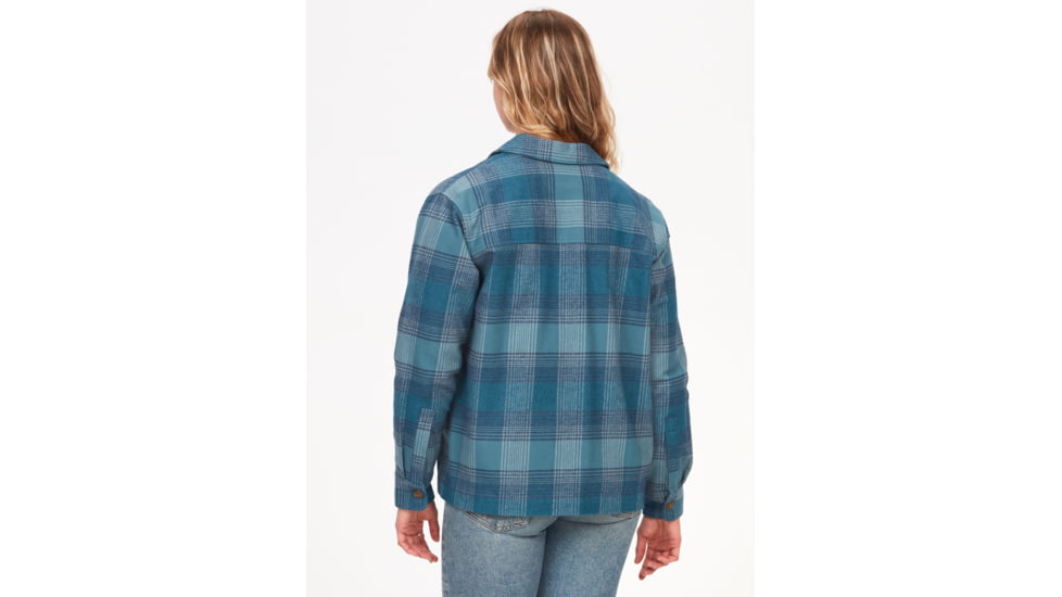 Marmot Incline Heavyweight Flannel Overshirt - Womens, Moon River, Small, M14678-1904-S