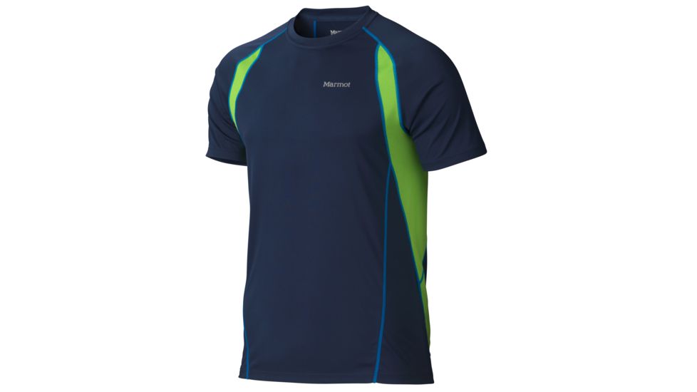 Marmot Interval Short Sleeve Tee - Men's-Dark Ink/Green Envy-XX-Large