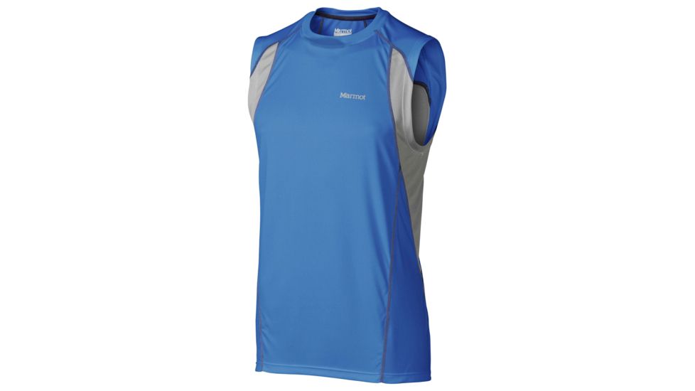 Marmot Interval Sleeveless - Men's-Ceylon Blue/Steel-Medium