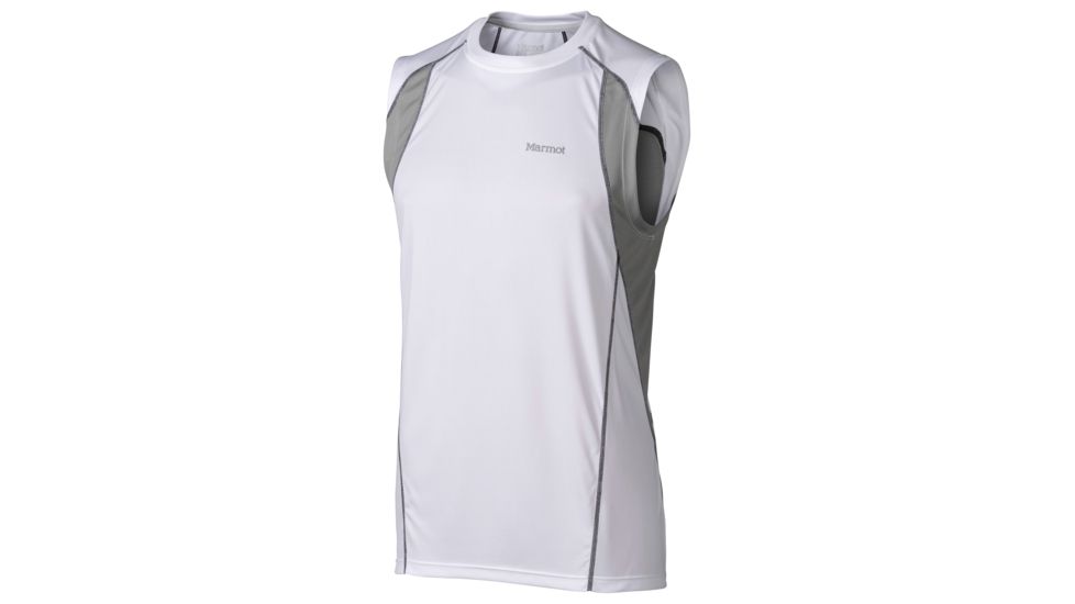 Marmot Interval Sleeveless - Men's-White/Steel-X-Large