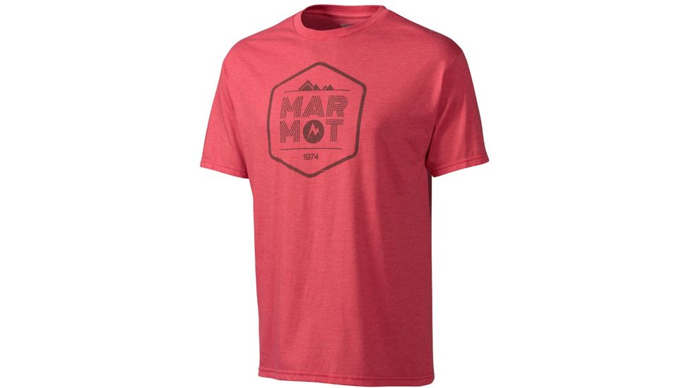 Marmot Just Short Sleeve Tee - Men's-Red Heather-Large