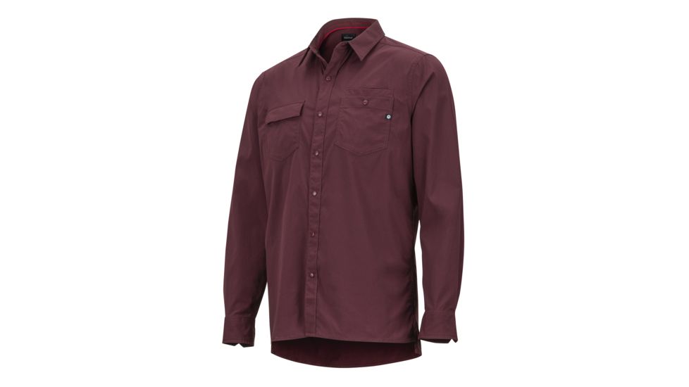Marmot Kapalino Long Sleeve - Mens, Burgundy, Medium, 42330-6995-M