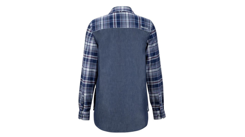 Marmot Lakota LtWt Flannel Long Sleeve - Womens, Bright Steel/Storm Chambray, Medium, 47210-BS/SC-M-DEMO