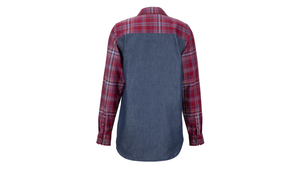 Marmot Lakota LtWt Flannel Long Sleeve - Womens, Claret/Storm Chambray, Medium, 47210-C/SC-M-DEMO