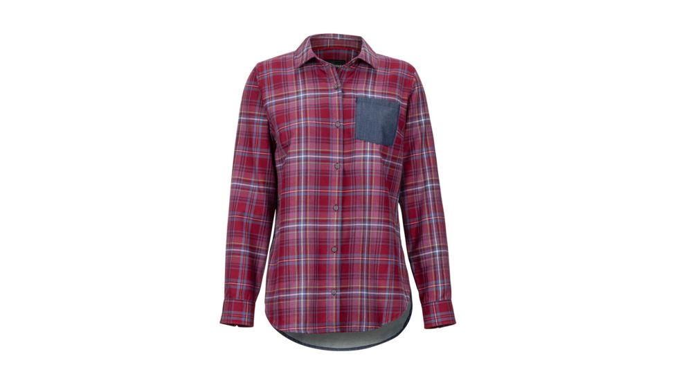 Marmot Lakota LtWt Flannel Long Sleeve - Womens, Claret/Storm Chambray, Medium, 47210-C/SC-M-DEMO