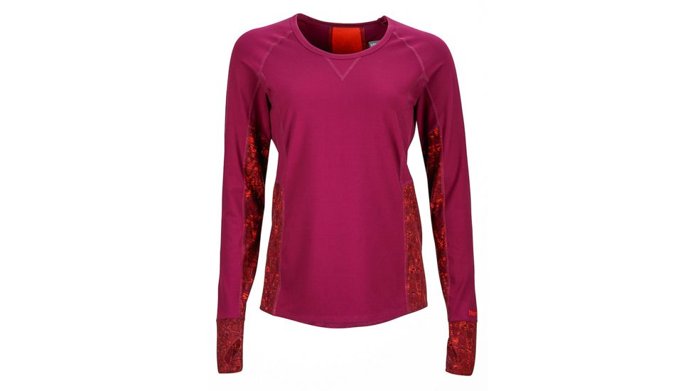 Marmot Lana Long Sleeve Crew - Women's-Magenta/Magenta Terrain-Medium