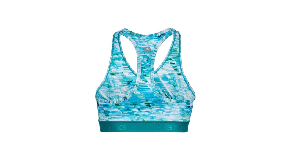 Marmot Layer Up Sports Bra - Womens, Malachite Jet Stream, Extra Small 59830-8656-XS