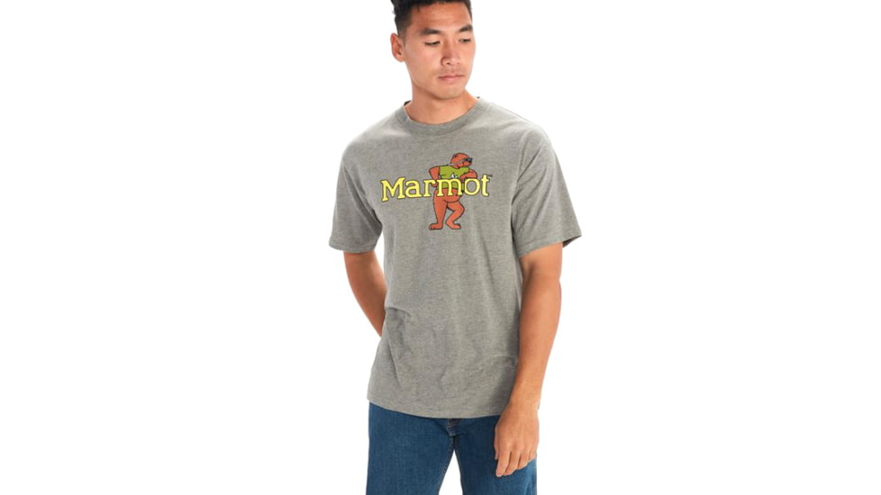 Marmot Leaning Marty Short Sleeve Tee - Mens, Charcoal Heather, Medium, M14130-1204-M
