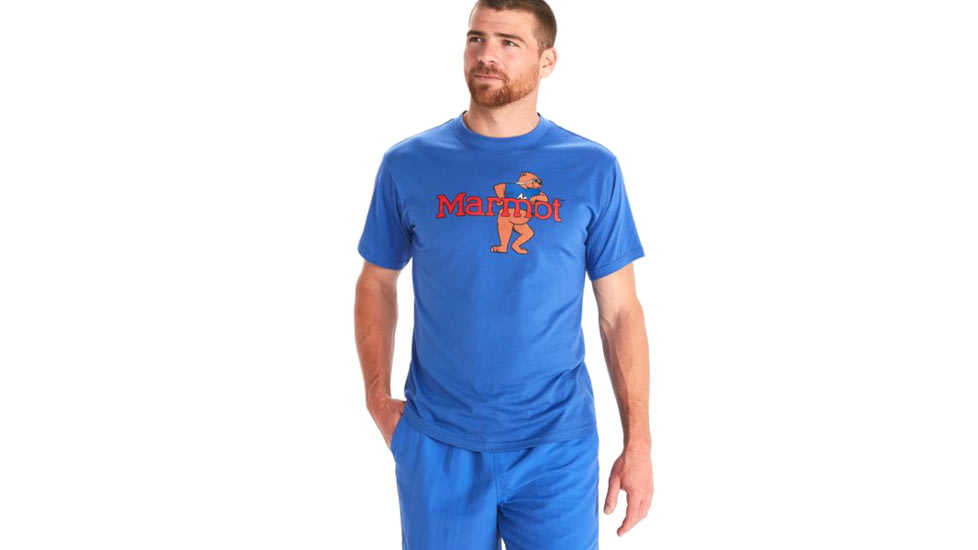 Marmot Leaning Marty Short Sleeve Tee - Mens, Trail Blue, Extra Large, M14130-21538-XL
