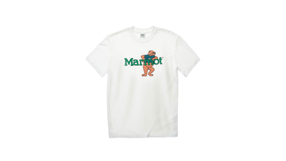 Marmot Leaning Marty Short Sleeve Tee - Men's, White/Clover, Medium, M14130-23395-M