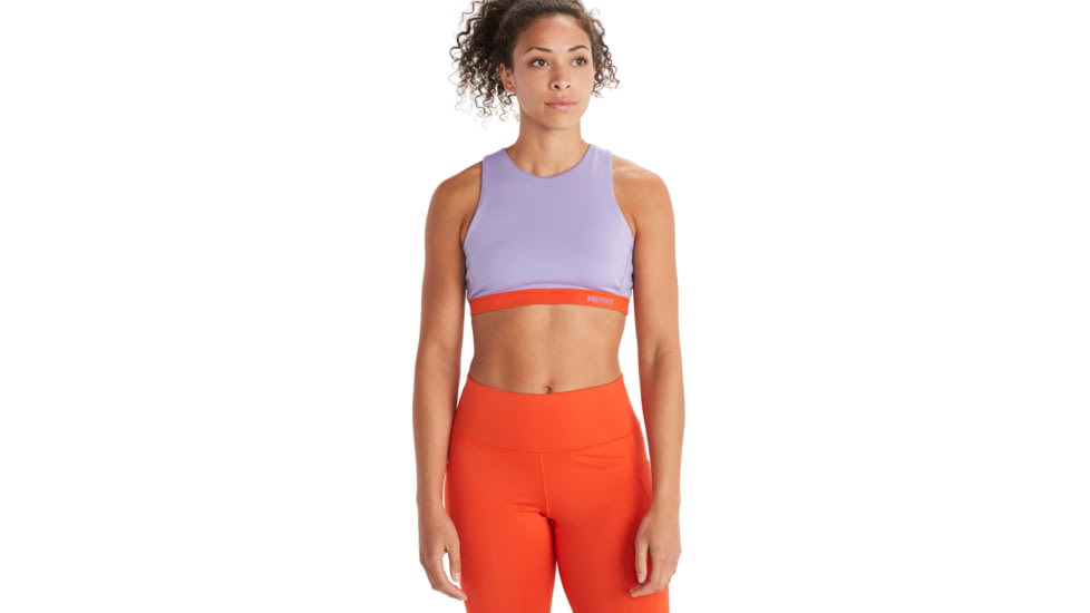 Marmot Leda Sports Bra - Women's, Paisley Purple/Red Sun, M, M12625-19581-M