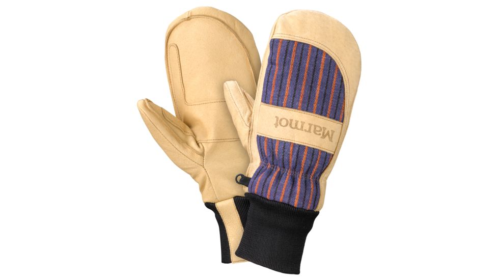 Marmot Lifty Mitt - Men's-Tan/Electric Blue Clearance-Small
