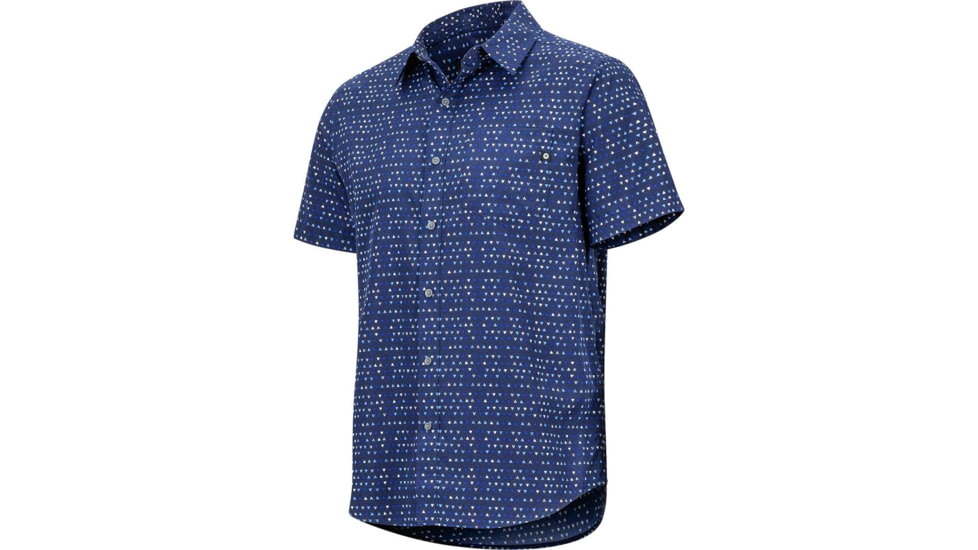 Marmot Lykken Short Sleeve Shirt - Mens, Arctic Navy Angles, Small, 44060-8279-S
