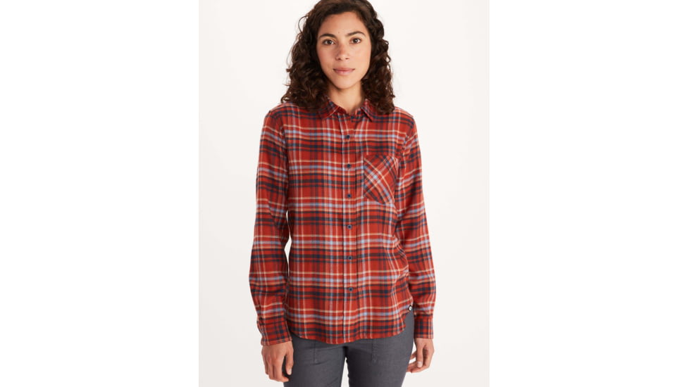 Marmot Maggie Midweight Long Sleeve Flannel - Womens, Picante, Medium, 47170-6740-M