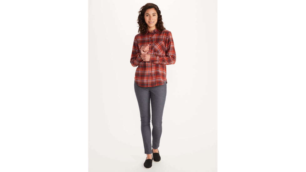 Marmot Maggie Midweight Long Sleeve Flannel - Womens, Picante, Medium, 47170-6740-M