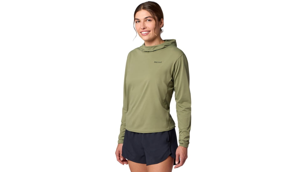 Marmot AirExchange UPF 50 Hoody -Women's, Olive Grove, Large, 195115381936